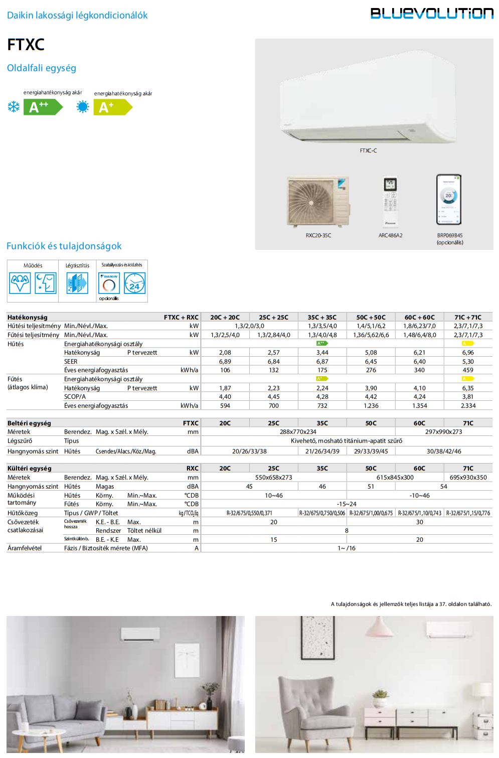 Daikin FTXC35C / RXC35C Inverteres Split Klíma - YesKlíma Webáruház